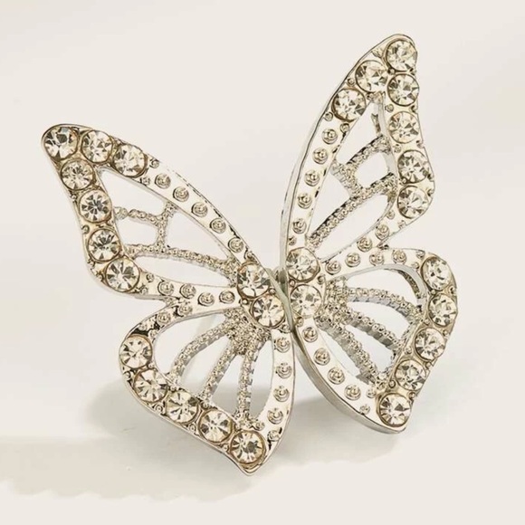 Rhinestone Butterfly Wing Studs - Picture 2 of 3